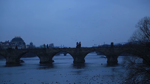 布拉格夜景视频素材