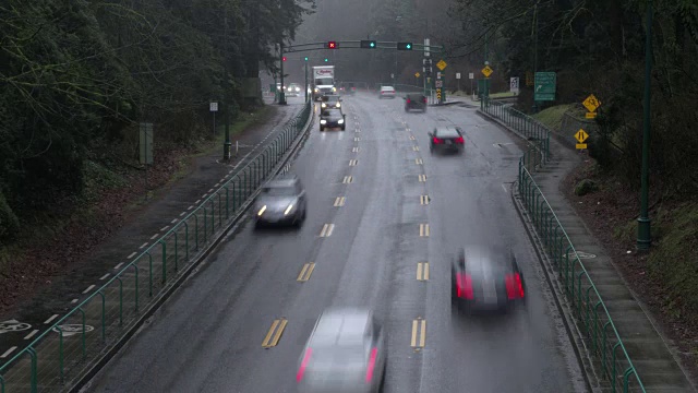 尖峰时雨时光流逝，温哥华，BC 4K。UHD视频素材