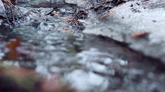 融雪中的流水视频素材