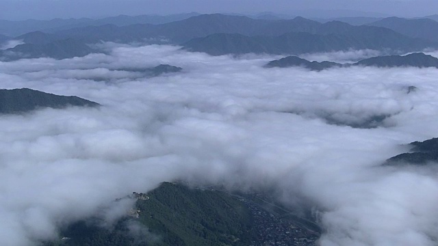 日本兵库市武田城遗址，航拍图视频素材