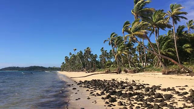 斐济亚萨瓦岛野生海滩景观视频素材