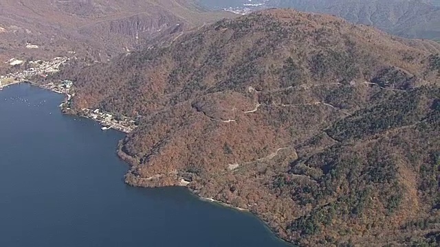 空中，中真寺湖，日本枥木县视频素材