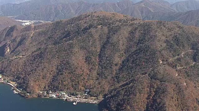 空中，中真寺湖，日本枥木县视频素材