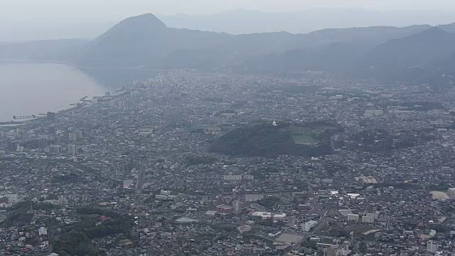 日本大分别府市航空视频素材