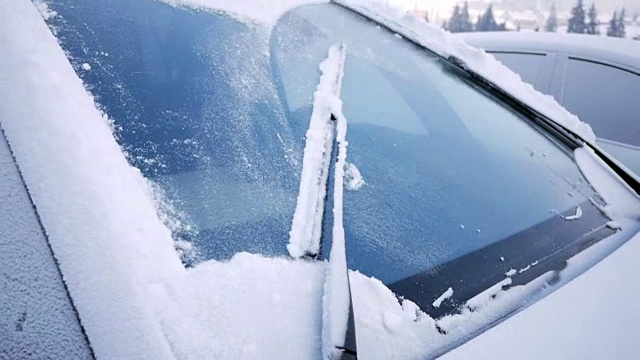 雨刷在雪视频素材