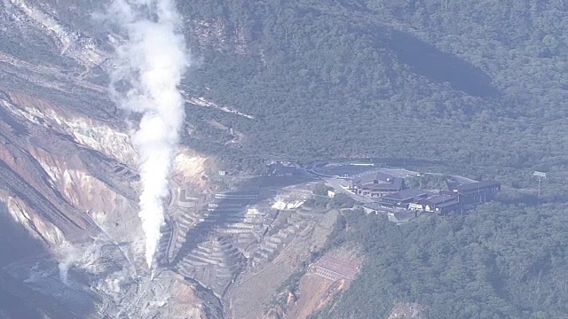 航空，箱根山和大阪谷，神奈川，日本视频素材