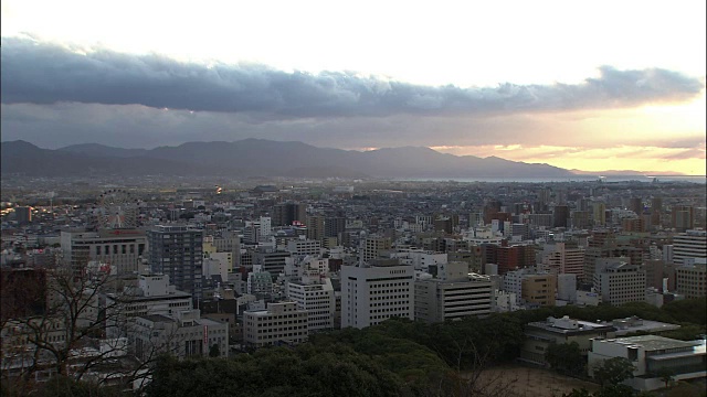 松山市天际线，爱媛，日本视频素材