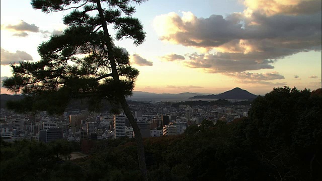 日本爱媛松山全景视频素材