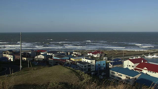 日本北海道托马前镇和托马前岛视频素材