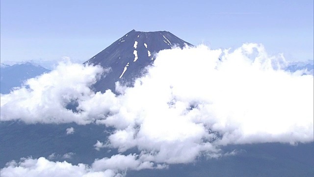 空中拍摄，夏天的富士山，日本视频素材