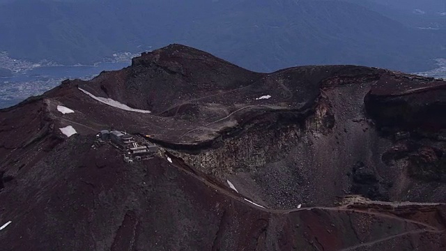 航拍，日本富士山山顶，夏天视频素材