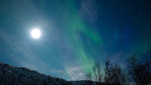 北极光，北极光或夜空中的北极光视频素材