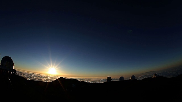 莫纳克亚山与夕阳，HI，美国视频素材