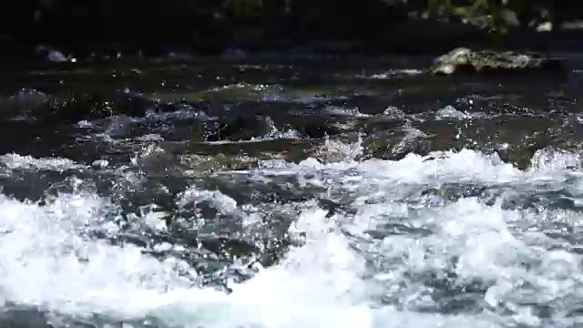 在这美丽的景色中，一条河流流过岩石视频素材