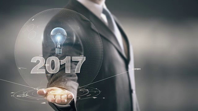 2017 With Bulb Concept Businessman Holding in Hand新技术视频素材