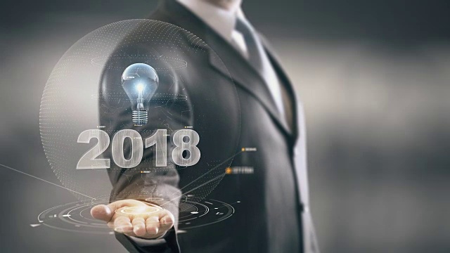 2018 With Bulb Concept Businessman Holding in Hand新技术视频素材