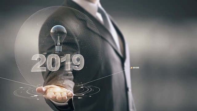 2019 With Bulb Concept Businessman Holding in Hand新技术视频素材