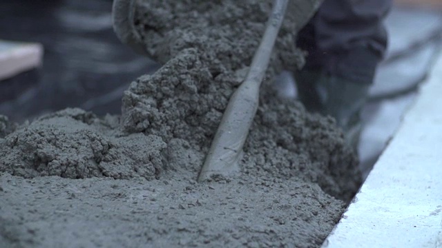 建筑工地的湿混凝土视频素材