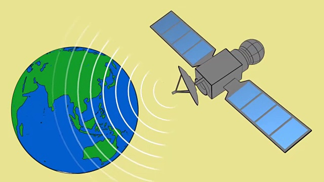 自转地球黄通信卫星(4K)视频下载