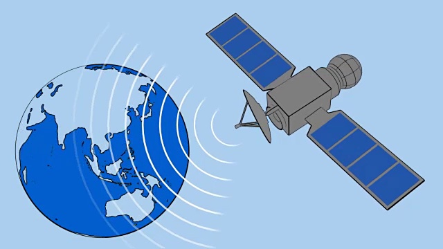 旋转地球蓝通信卫星(4K)视频下载