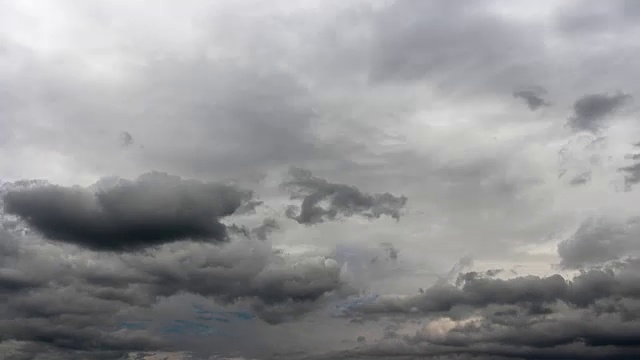 在下雨和雷暴之前，戏剧性的天空和暴风雨云的时间流逝视频素材