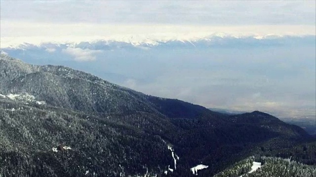 冬季景观山森林雪视频素材