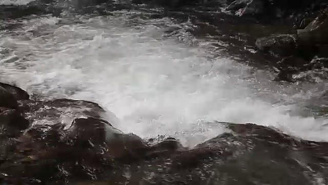 小溪在山上，春天有岩石视频素材