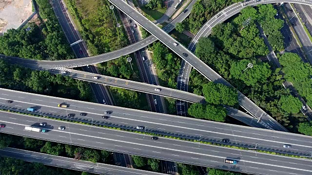 公路交汇处鸟瞰图视频素材