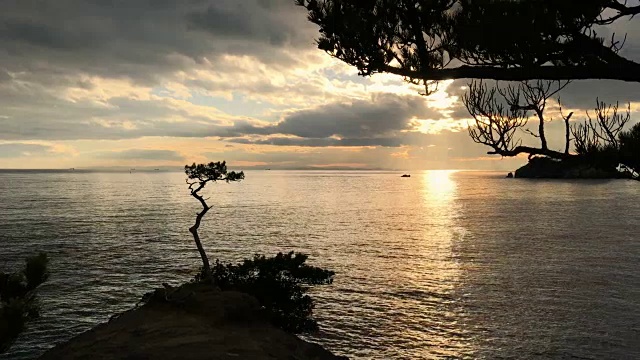 日本海面上的日落视频素材