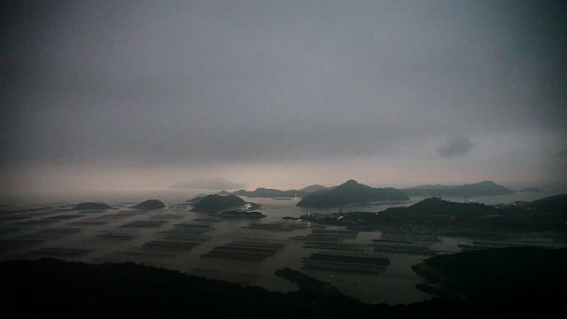 福建霞浦市海中养殖的紫菜视频素材