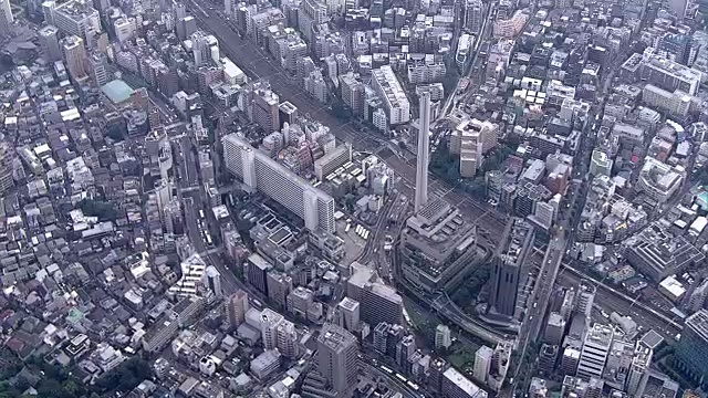 日本东京涩谷车站附近的空中摄影视频素材