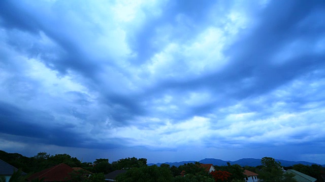 黑夜前的乌云和暴风雨视频素材