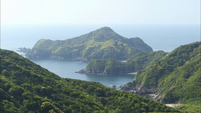 伊势岛地区锯齿状的海岸线视频素材