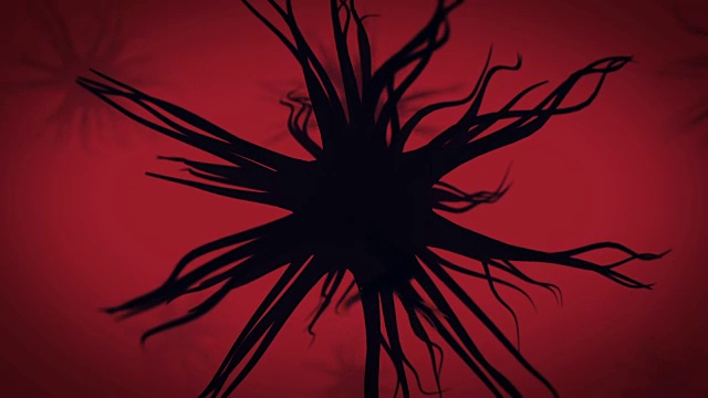 黑色病毒细胞在体内的三维动画视频素材