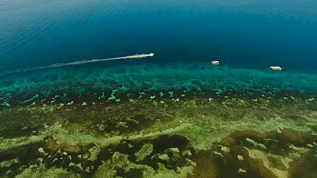 海上摩托艇，鸟瞰图视频素材