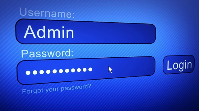 登录页面显示登录名和密码视频素材