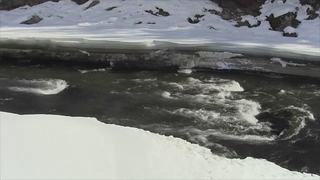 春天河水的流动视频素材