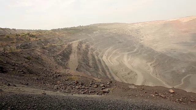 铁矿采石场，铁矿采石场全景视频素材