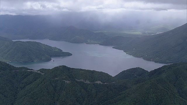 空中，中真寺湖，日本枥木县视频素材