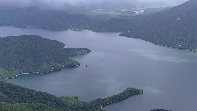 空中，中真寺湖，日本枥木县视频素材