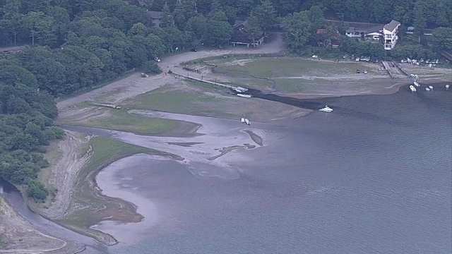 AERIAL，日本枥木县中禅寺湖Shobugahama视频素材