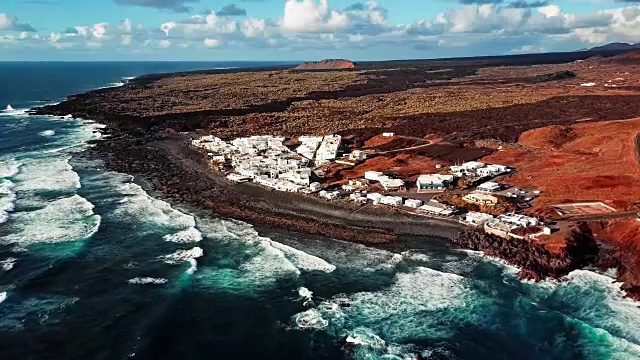 西班牙，加那利群岛，兰萨罗特岛，火山湖视频素材