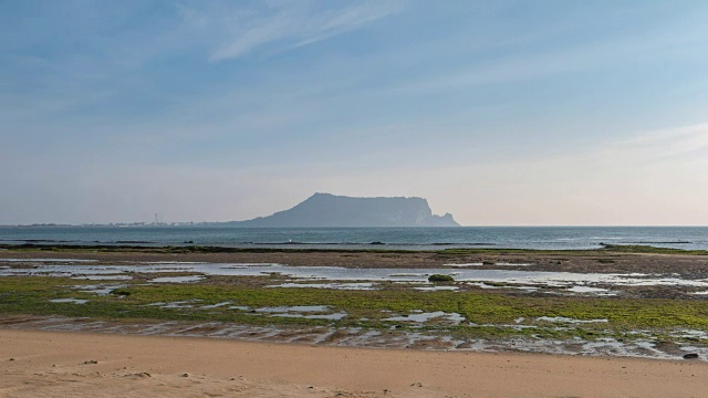 Seongsan Ilchulbong时光流逝，济州岛，韩国，4K时光流逝视频素材