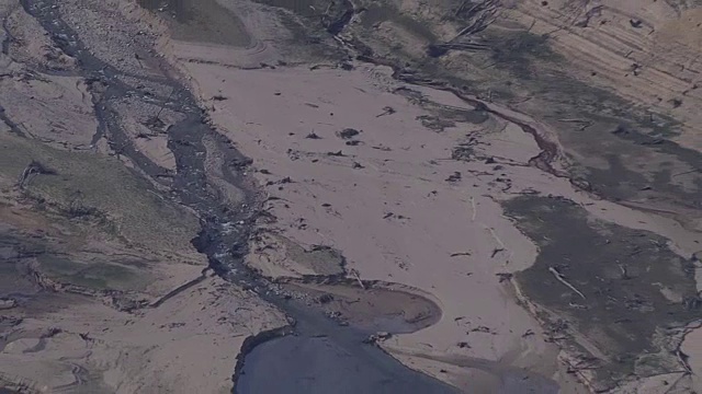 空中，干旱八贺泽大坝，群马县，日本视频素材