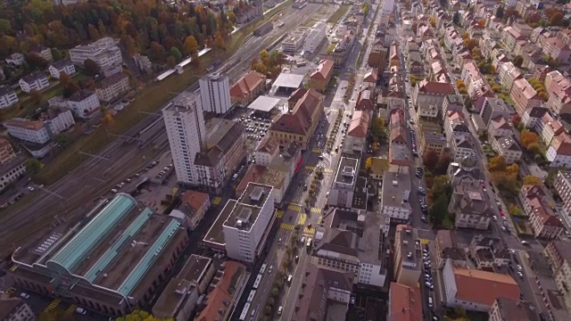 Chaux-de-Fonds返回旅行-空中4K视频素材