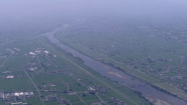 日本埼玉县，沿着Tone河的天线视频素材