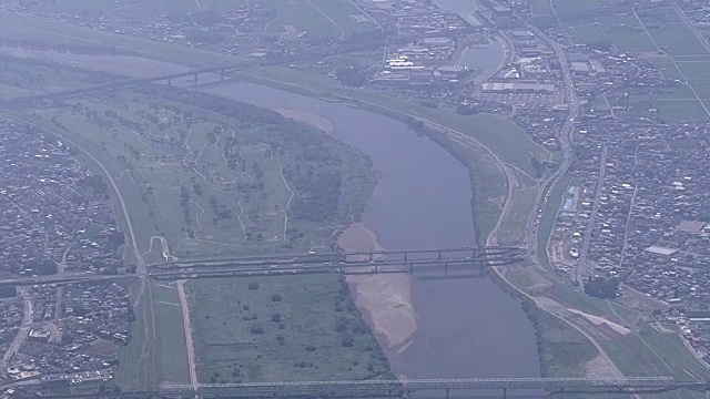 日本埼玉县和茨城县音河沿岸的天线视频素材