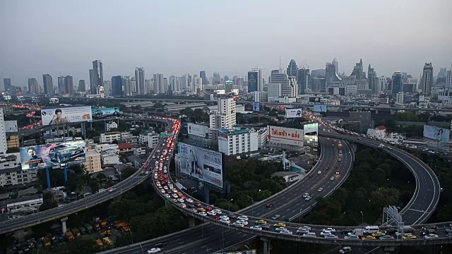 城市交通环路交叉口道路屋顶视频素材