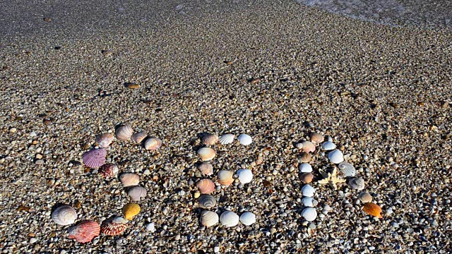 题海在沙上。在海滩上拍摄。视频素材