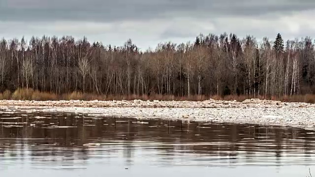 春洪浮冰视频素材